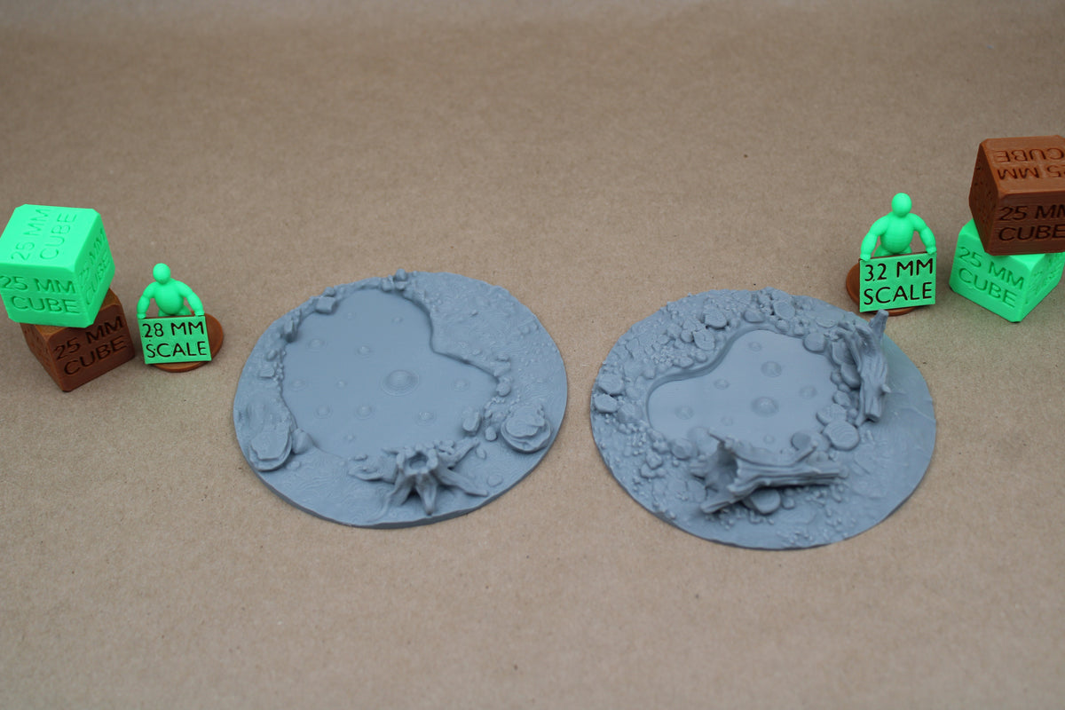 Tabletop Terrain Bubbling Swamp Large Pool Pond 2 Piece Set Scatter 28-32mm skirmish rpg wargame